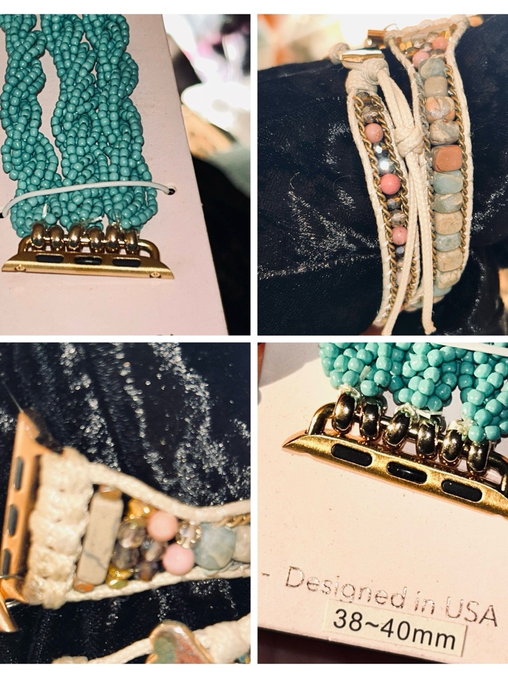 Boho Unique Beaded Wrap Bracelet & Strap for 38-40mm Apple Watch Bands BOTH